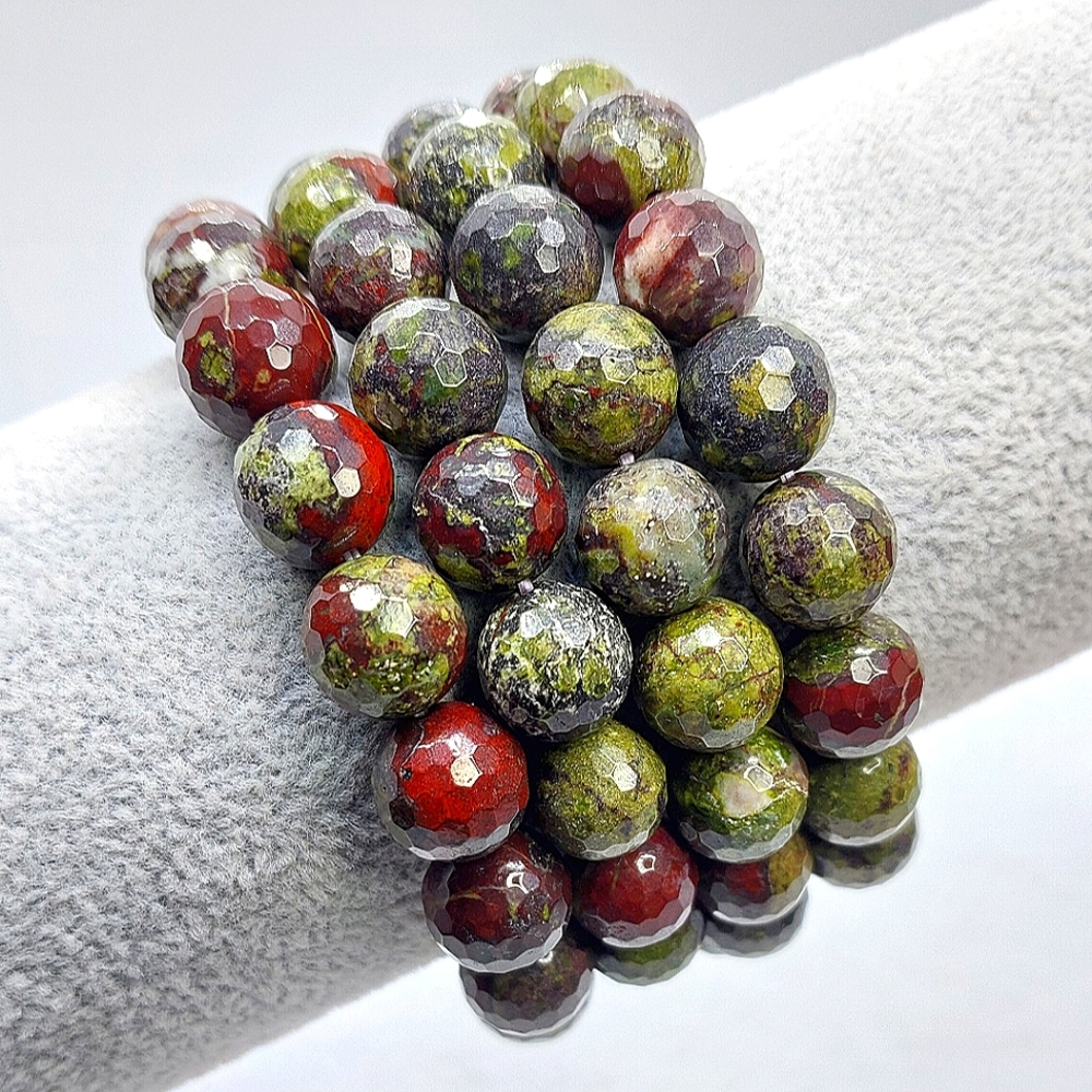10mm Faceted Dragon Bloodstone Bracelets